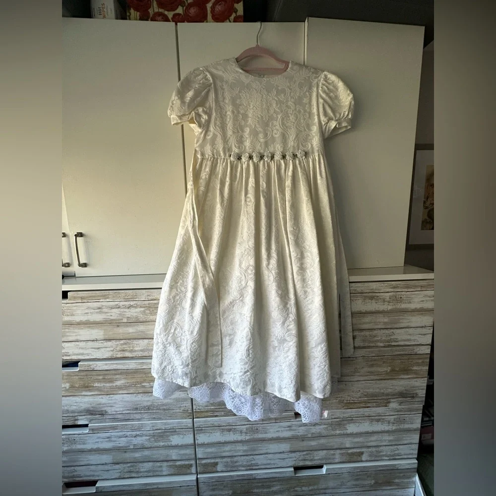 Vintage Jessica McClintock Cream Lace Kids Dress